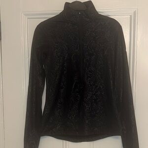 Nike Pro Women’s Black Snake-Print Dri-FIT Quarter Zip Size Medium